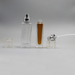 DNBS-653 15ml Square Perfume Glass Bottle with Spray Pump for Perfume