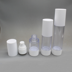 DNAS-516 15ml Clear Airless Pump Bottle Packaging With Matt White Cap