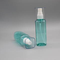 DNBS-564 120ml Plastic Square Clear Cosmetic Spray Pump Bottle for Face Cream