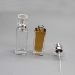 DNBS-653 15ml Square Perfume Glass Bottle with Spray Pump for Perfume
