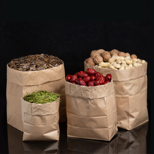 Bolsas grandes de papel kraft 80 g/m² para alimentos con su propio logotipo