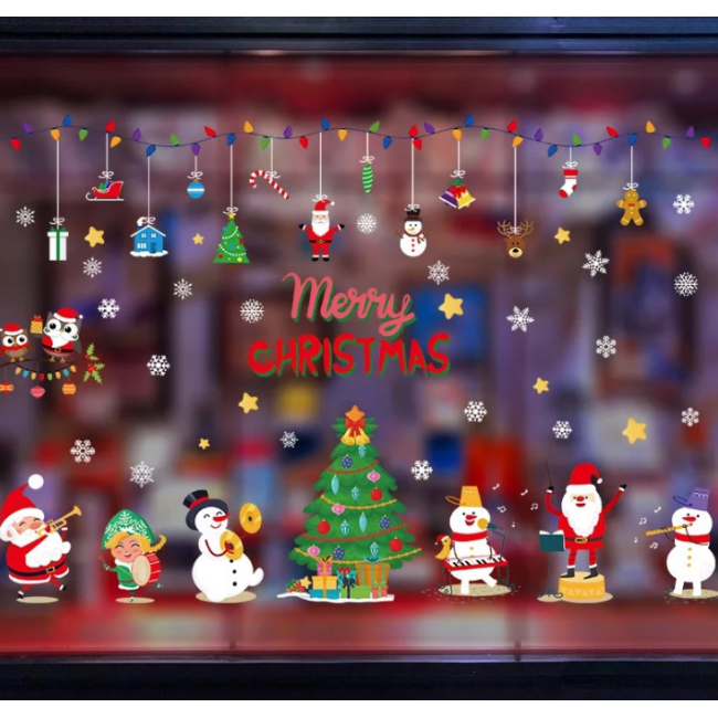 Рождественские наклейки на окна из ПВХ