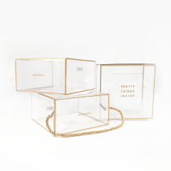 Пластиковая золотая подарочная коробка рождественской серии