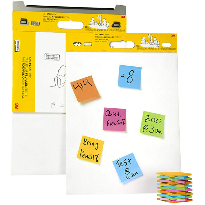 Kit Brainstorm from Anywhere, Office Essentials, incluye 2 mini caballetes, 15 blocs de notas súper adhesivos y 1 soporte para caballete