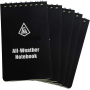 Wasserdichtes Notizbuch, Allwetter-Duschtasche, taktischer Notizblock mit Abdeckung, Steno-Pad, Notizbuch (schwarz, 5 Stück)