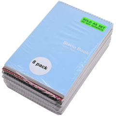 Libro de taquigrafía de oficina - (colores pastel, 4 blocs/paquete, rayado Gregg)