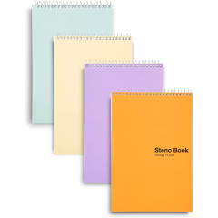 Office Steno Book - (Couleurs pastel, 4 blocs/paquet, Gregg Ruled)