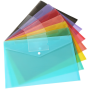 Paquete de archivos transparentes a presión de PP de bolsa de archivo A4 de color caramelo