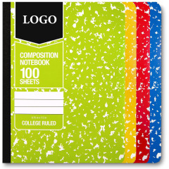 Тетрадь Basics College Rules, 100 листов, разные цвета мрамора, 4 упаковки