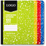 Cahier de composition ligné Basics College, 100 feuilles, couleurs marbrées assorties, paquet de 4