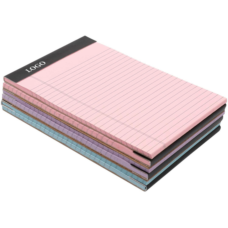 Blocs-notes Basics, ligné étroit, papier rose, orchidée et bleu, paquet de 6