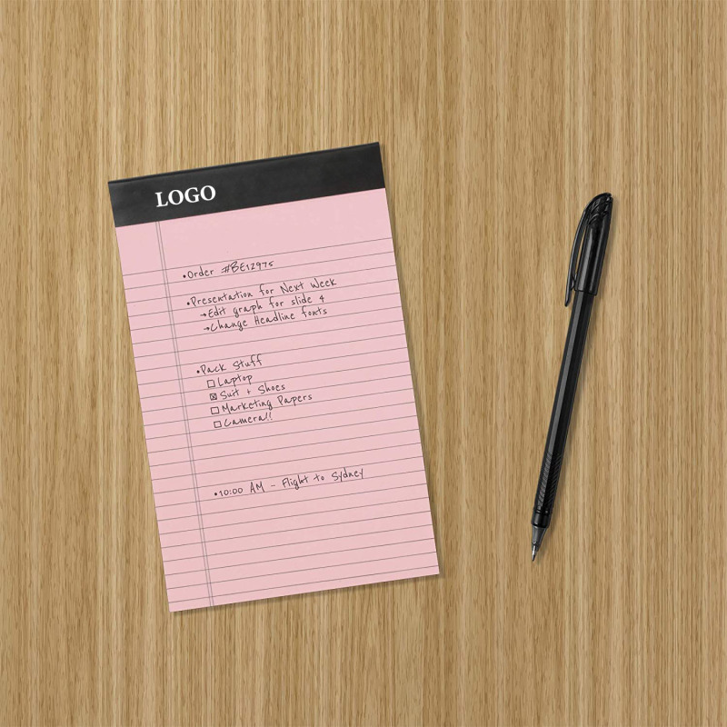 Blocs-notes Basics, ligné étroit, papier rose, orchidée et bleu, paquet de 6