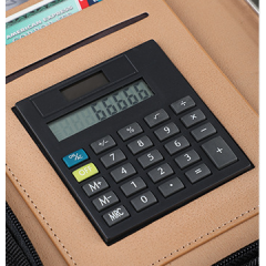 Cuaderno con cubierta de PU de hojas sueltas con calculadora