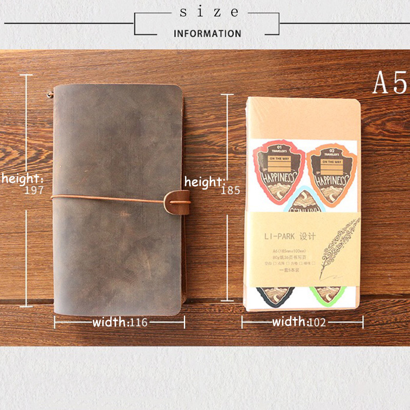 Cuaderno de viaje de cuero vintage de alta calidad