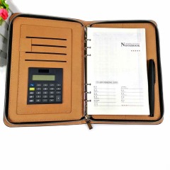 Cuaderno multifunción de cuero PU con logotipo personalizable de nuevo diseño negro 2021 con calculadora