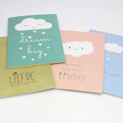 Симпатичные облака Индивидуальные печатные высококачественные дешевые школьные бумажные обложки для ноутбуков с качелями