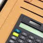 2021 Black New Design Customizable Logo PU Leather Multi-function  Notebook with Calculator