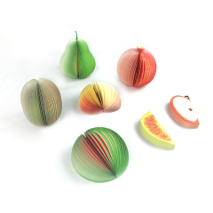 Bloc de notas de notas adhesivas en forma de fruta 3D