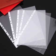 Carpeta de archivos transparente de plástico PP de 4 orificios, transparente, resistente al agua, A11