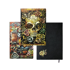 Totenkopf Klebebindung Papier Hardcover Halloween Notizbuch