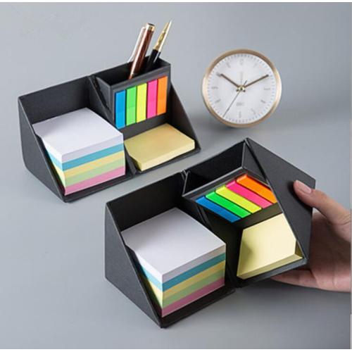 Planificador de bloc de notas de papel de oficina de PET multicolor con impresión personalizada, conjunto de combinación de almohadillas de notas adhesivas