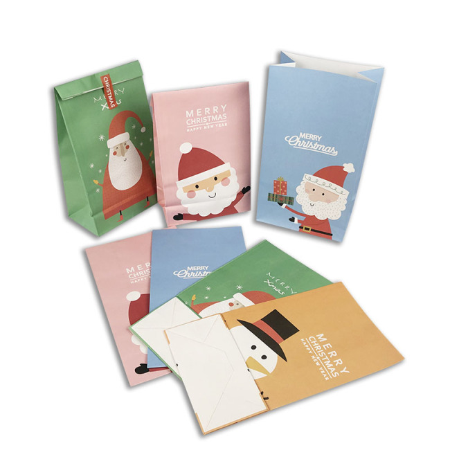 Moda personalizable de Qute que se levanta la bolsa de embalaje de papel de Navidad