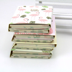 Bloc-notes de notes collantes de flamants roses populaires pliables promotionnels imprimés par coutume bon marché