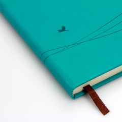 Cuaderno de encuadernación perfecto de la cubierta de la PU verde impresa Customizble del logotipo para los estudiantes