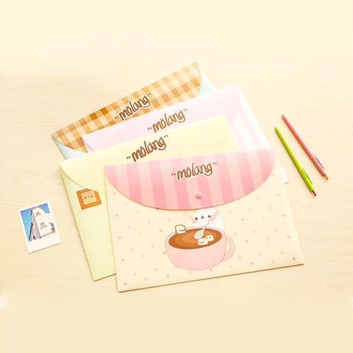  A4 Size PP File Poly Envelope with Snap Button Closure
