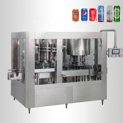 Carbonated drinks can filling 3 in 1 can filling production line beer canning machine