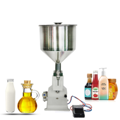 A02 manual small perfume shampoo sauce beverage honey milk juice water liquid paste glass can bottling filling machine