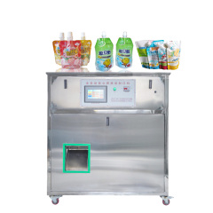 Liquid Stand up Spout Pouch Bean Soy Milk Beverage Soft Drinks Yogurt filling and sealing machine
