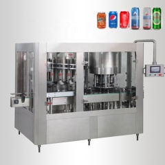 3000cph Automatic Beer and Carbonated Soft Drink Juice Beverage CSD Can Bottling Filling Packing Plant beer canning machine