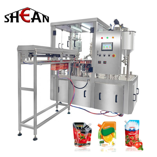 Hot sale stand up pouch bag water fruit orange juice filling packing machine spout pouch filling machine