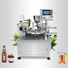 Fully Automatic Yogert Ice Cream Liquid Plastic Turntable Cup Filling Sealing Machine