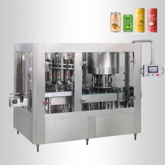 Full automatic 3 in 1 fruit juice no carbonated gas can filling machine production line