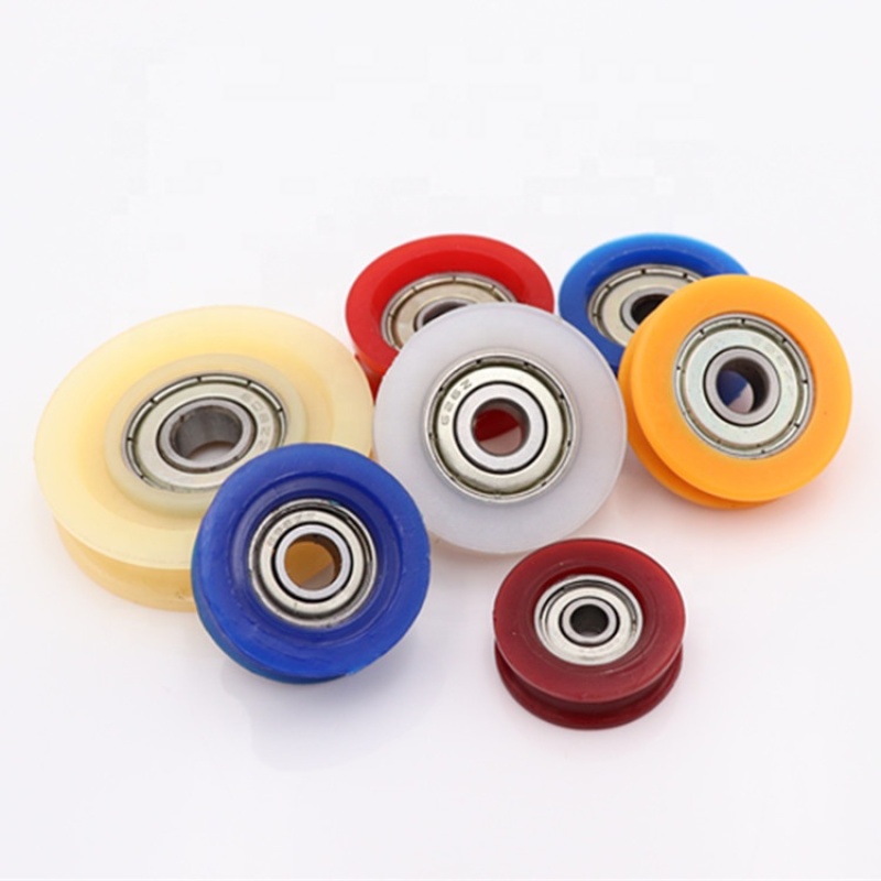 factory supply nylon roller wheels u groove flat round types 608zz 625zz 626zz drawer rollers
