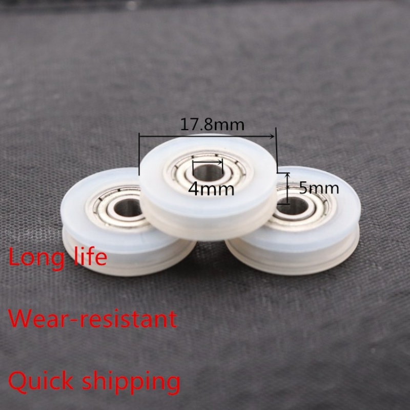 Size 4*18*5mm U groove nylon roller wheel bearing 604zz clothesline pulley
