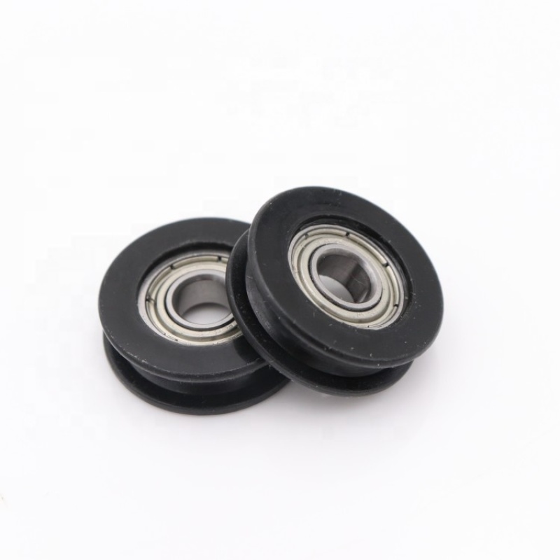 Free samples small plastic pulleys R4zz pulley black polea for sliding door cabinet