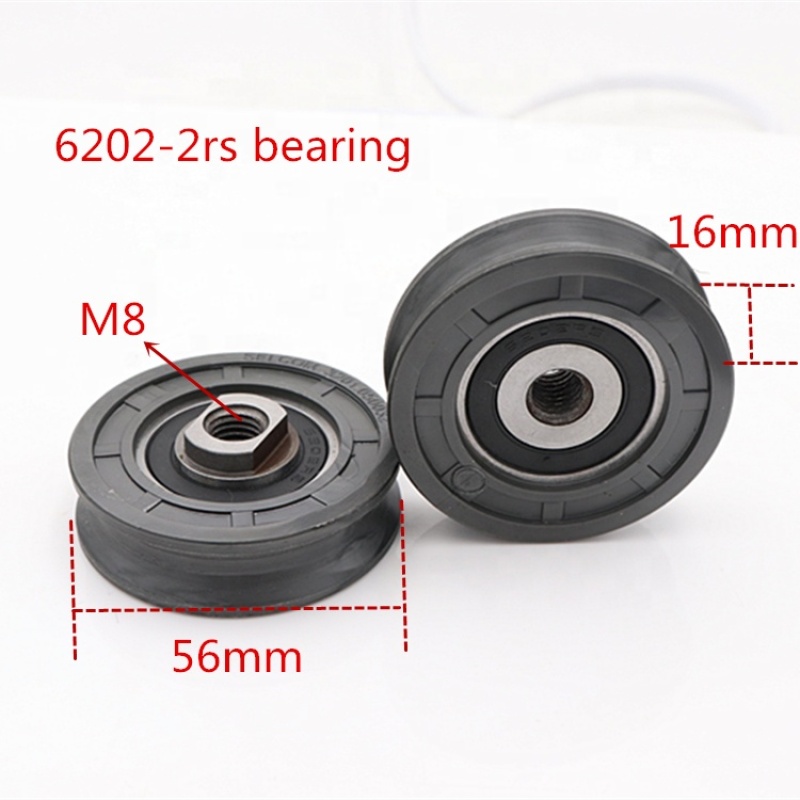 Elevator door slide roller 6202RS with M8 screw nut lift pulley wheel