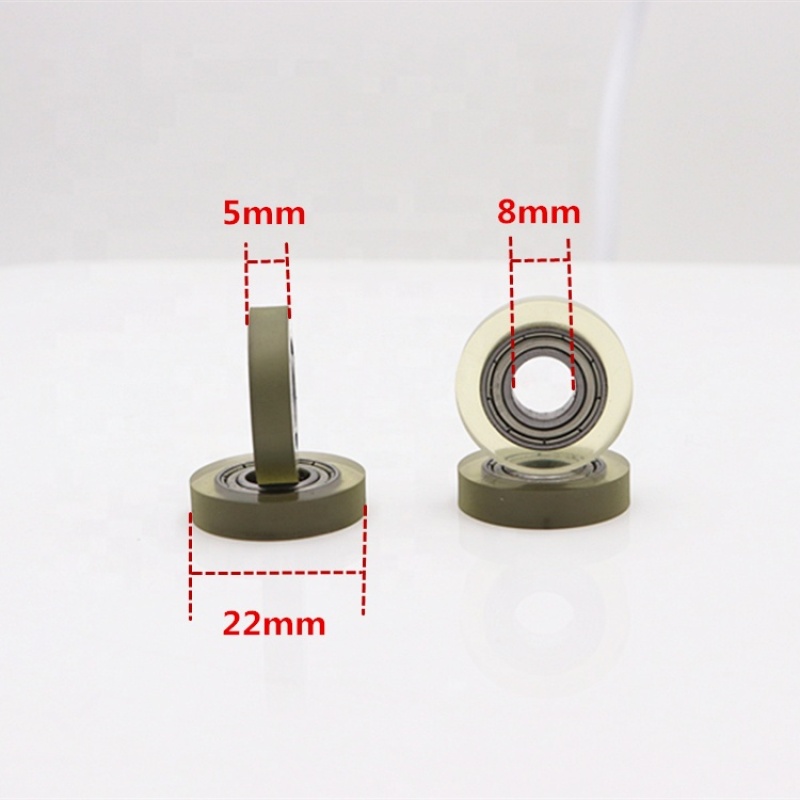 8*22*5mm 688 bearing PU material small pulley roller for counting machine roller