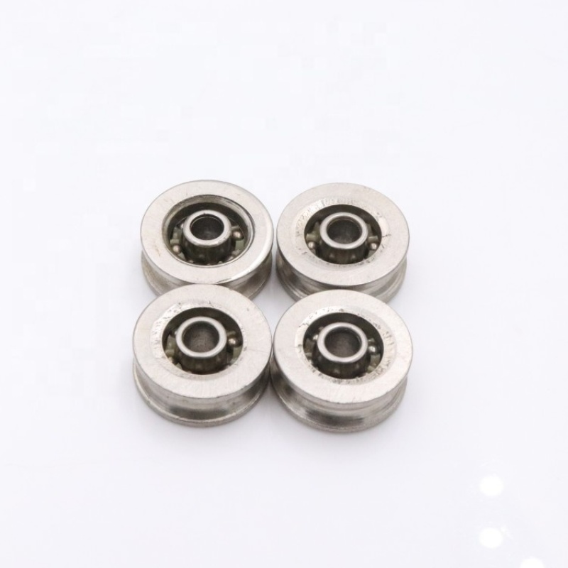 Deep groove ball bearing U groove track roller wheel for steel ropes