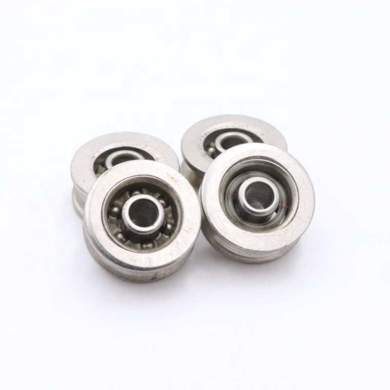 Deep groove ball bearing U groove track roller wheel for steel ropes