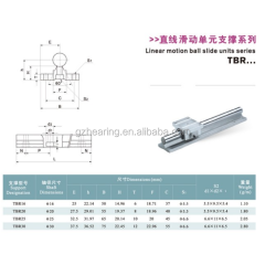 dimensión 16 mm tbr16 guía de riel lineal eje de soporte lineal rodamiento lineal TBR16