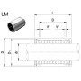 High load 25mm linear bearing LM25UU bushing bearing LM25UU with linear motion ball bearing 25x40x41mm