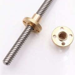 Stainless steel screw nut CNC 8mm T8 trapezoidal lead screw for 3D printer