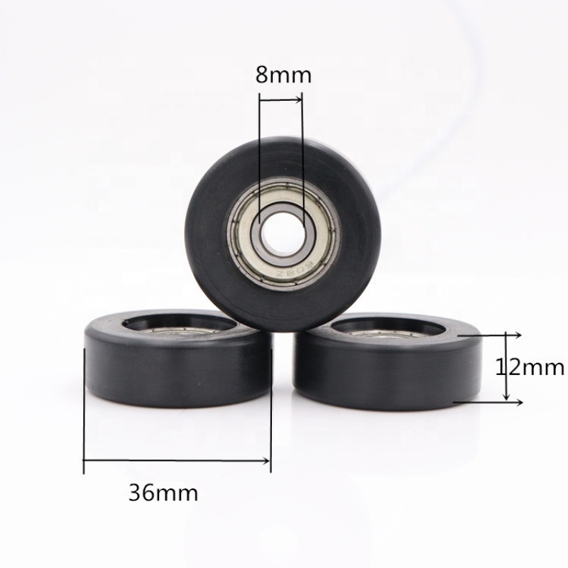 Flat type inner diameter 10mm nylon pulley wheels with bearing transport conveyor wheels