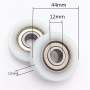 12mm bore roller U grooved wheel nylon coated bearing nylon wheel 6201zz bearing
