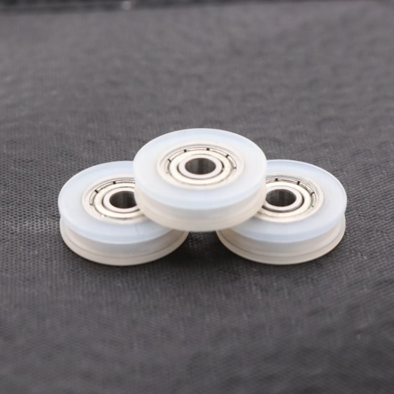Size 4*18*5mm U groove nylon roller wheel bearing 604zz clothesline pulley