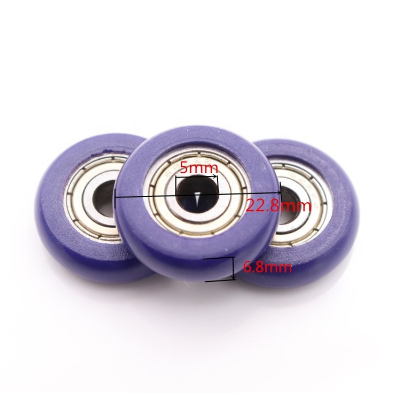Free sample R type nylon pulley 695ZZ sliding door track roller 5*23*7mm
